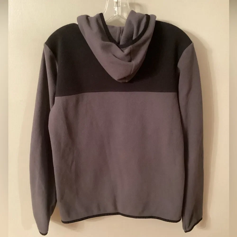 THE NORTH FACE BOYS XL ’FULL ZIP LIGHTWEIGHT HOODED FLEECE  GRAY  BLACK